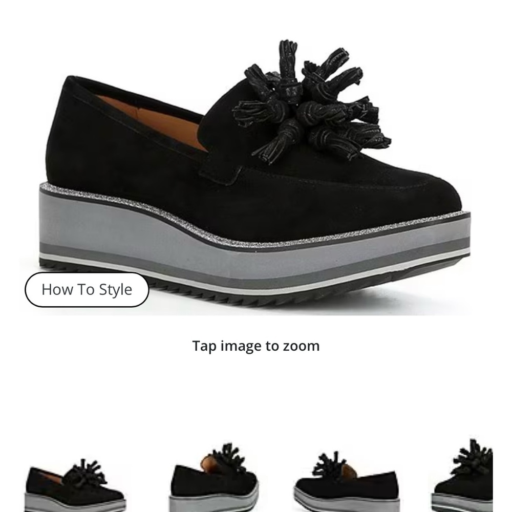 Johnston & Murphy Black Platform Loafers